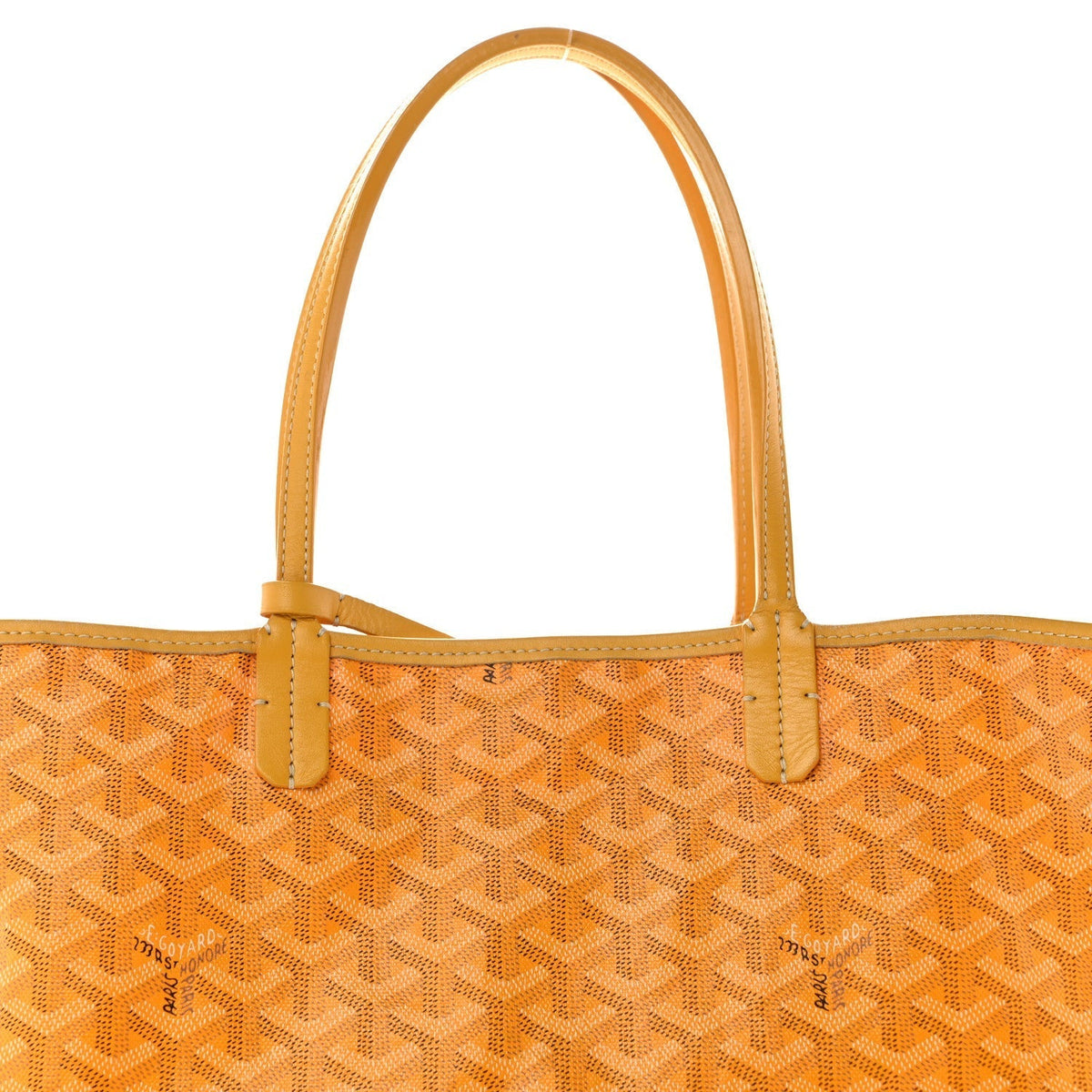 GOYARD Saint Louis PM Tote Bag – Yellow Chevron Canvas & Leather Trim