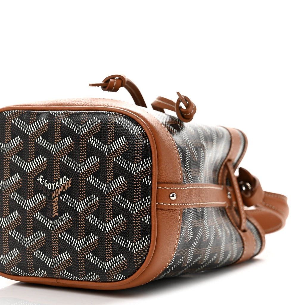 GOYARD Goyardine Petit Flot Mini Bucket Bag - Black & Gold