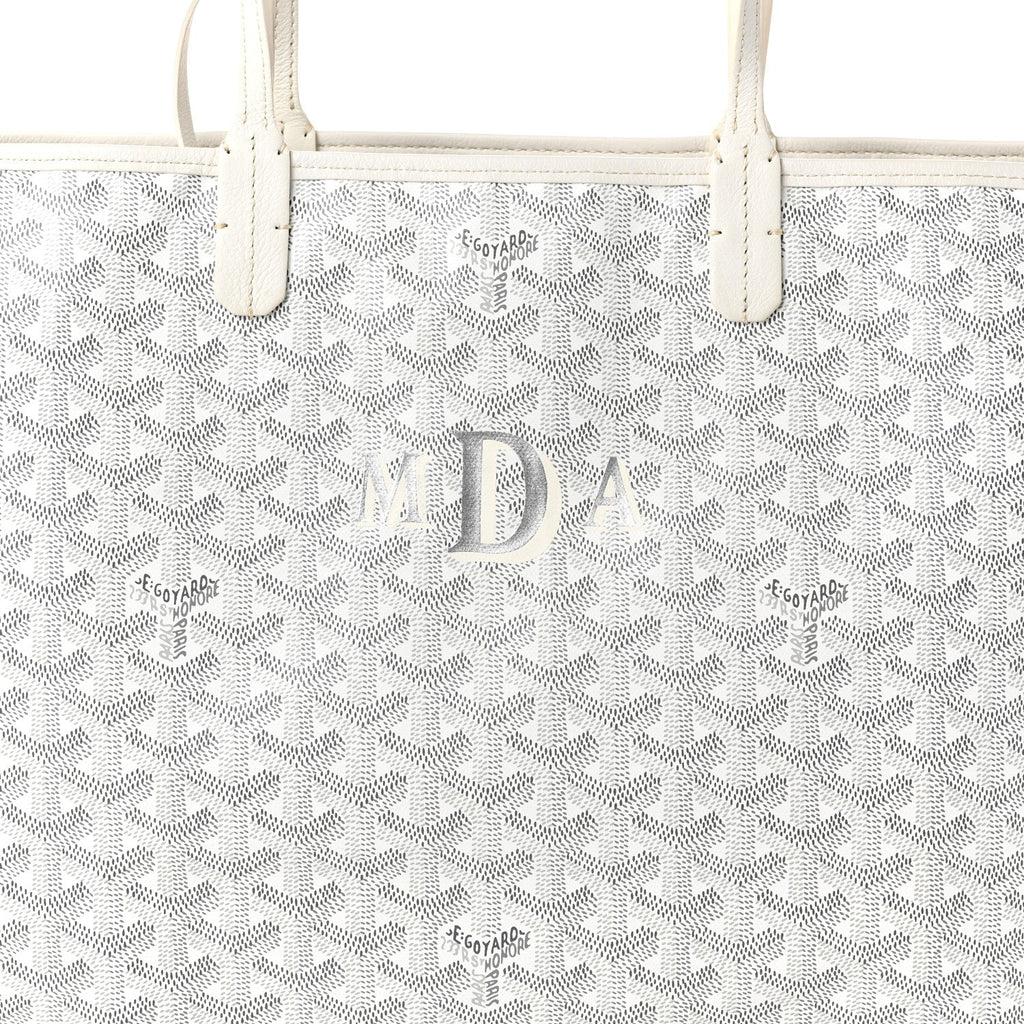 GOYARD Anjou PM Reversible Tote – White Chevron Canvas & Leather