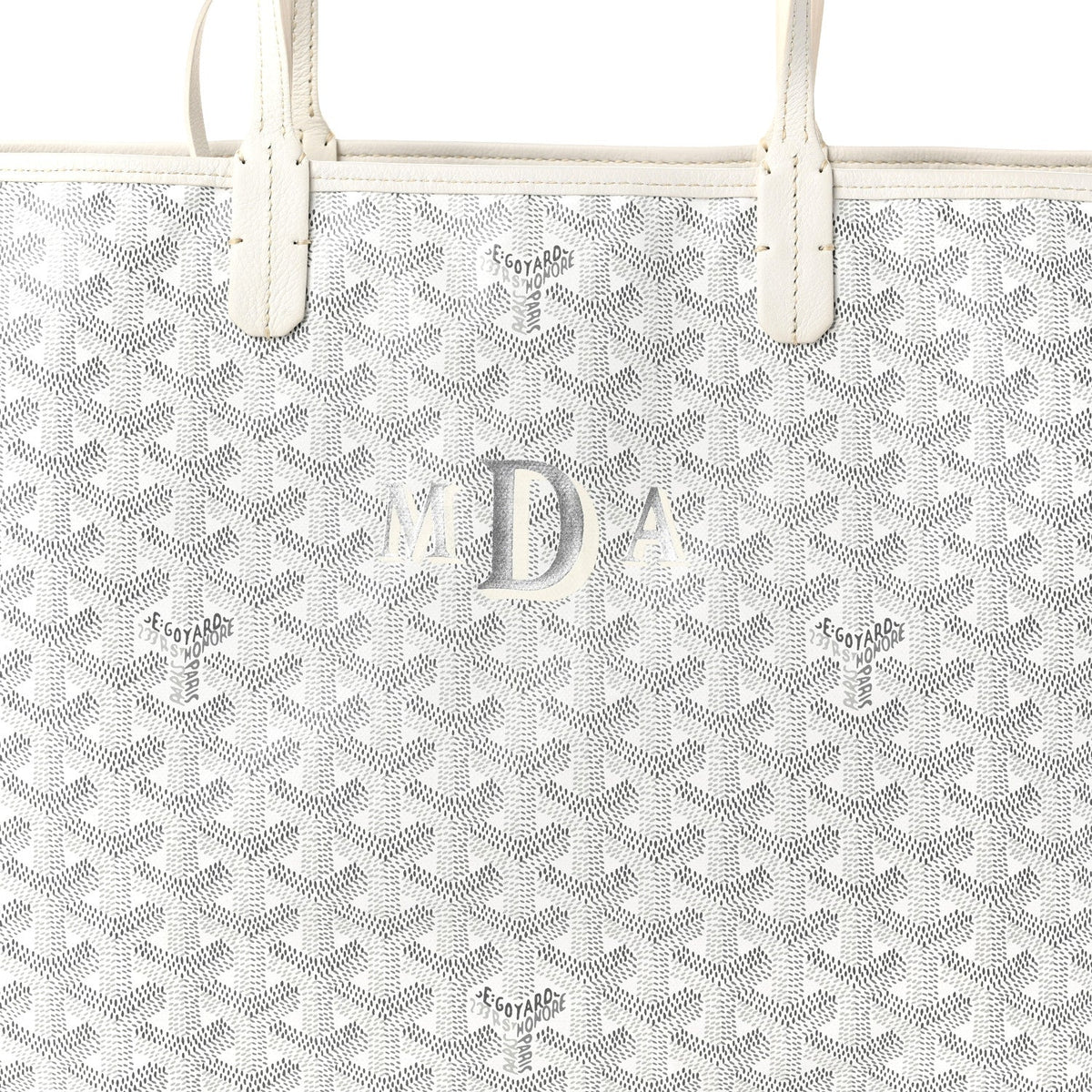 GOYARD Anjou PM Reversible Tote – White Chevron Canvas & Leather