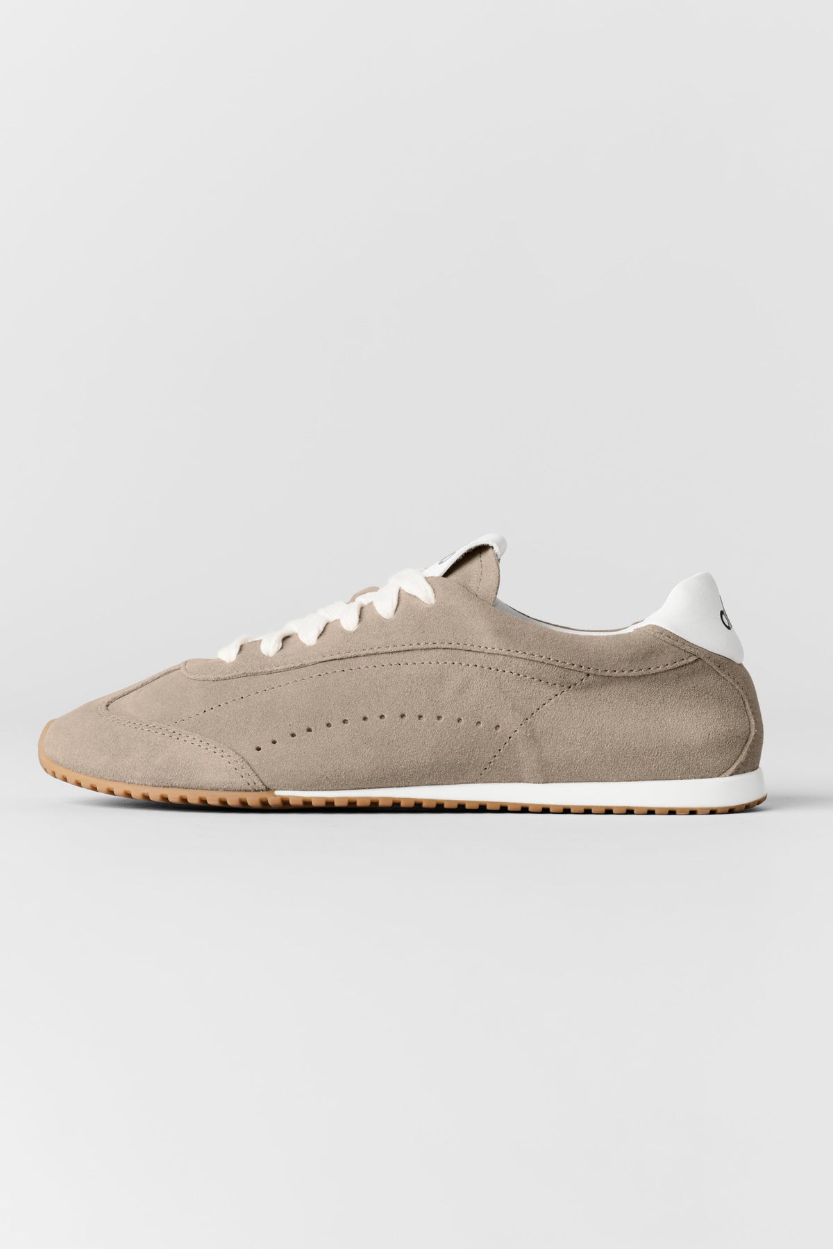 Alo Taupe Retro Low-Top Sneakers with Gum Sole