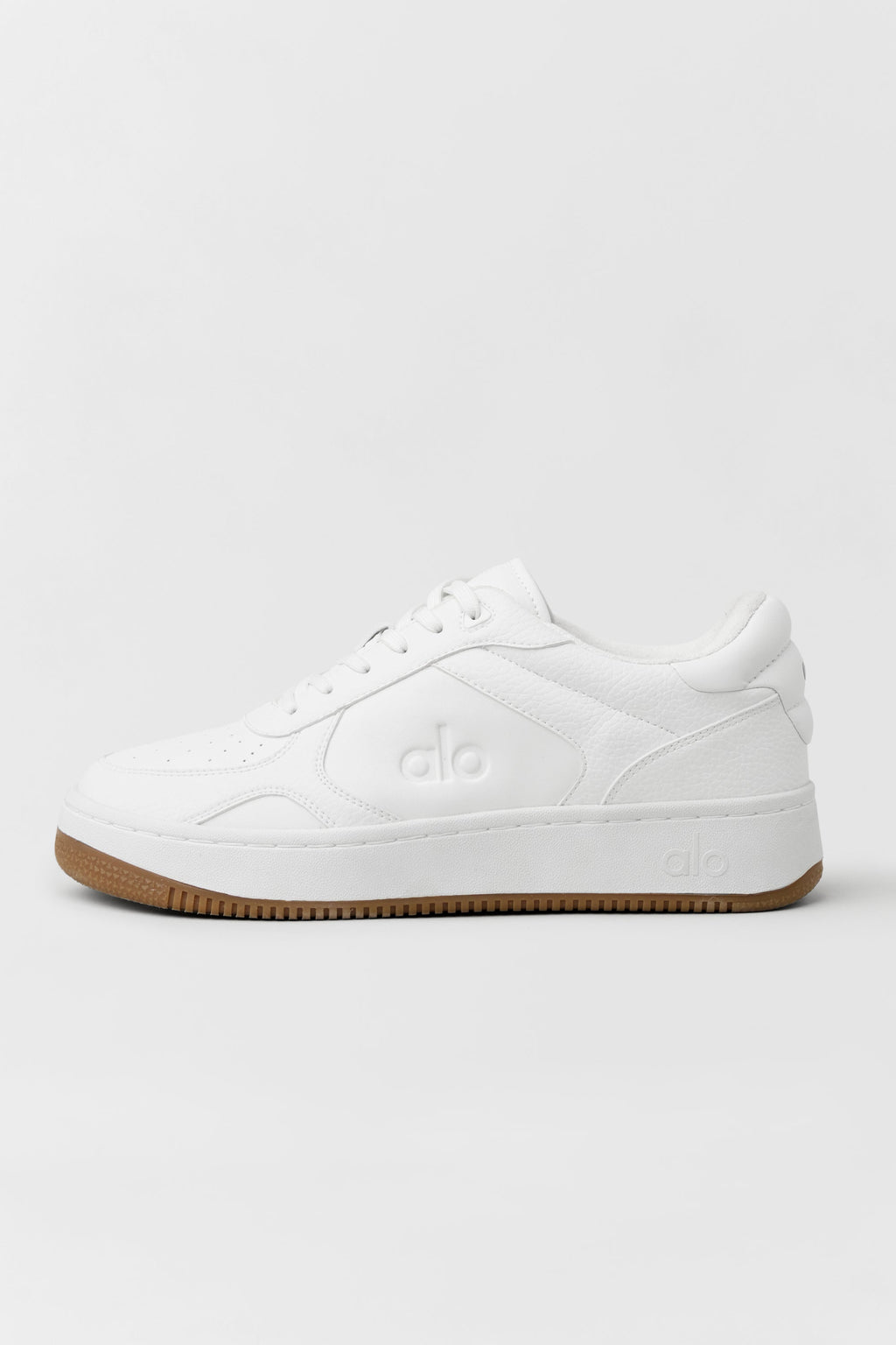 Alo White Low-Top Court Sneakers with Gum Sole