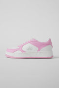 Alo Pink & White Low-Top Court Sneakers