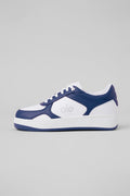 Alo Navy & White Low-Top Court Sneakers
