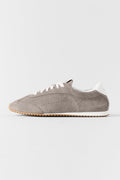 Alo Taupe Retro Low-Top Sneakers with Gum Sole
