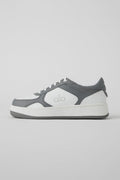 Alo Grey & White Low-Top Court Sneakers