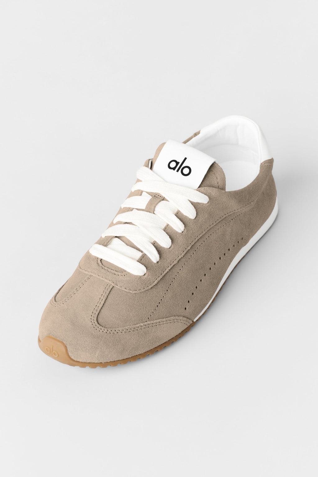 Alo Taupe Retro Low-Top Sneakers with Gum Sole
