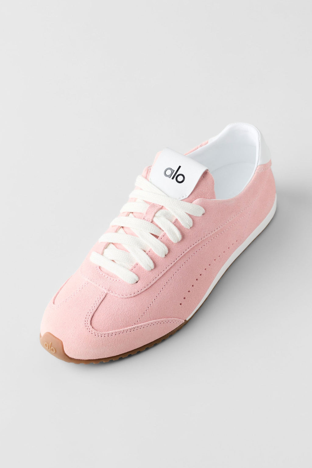 Alo Blush Pink Retro Low-Top Sneakers with Gum Sole