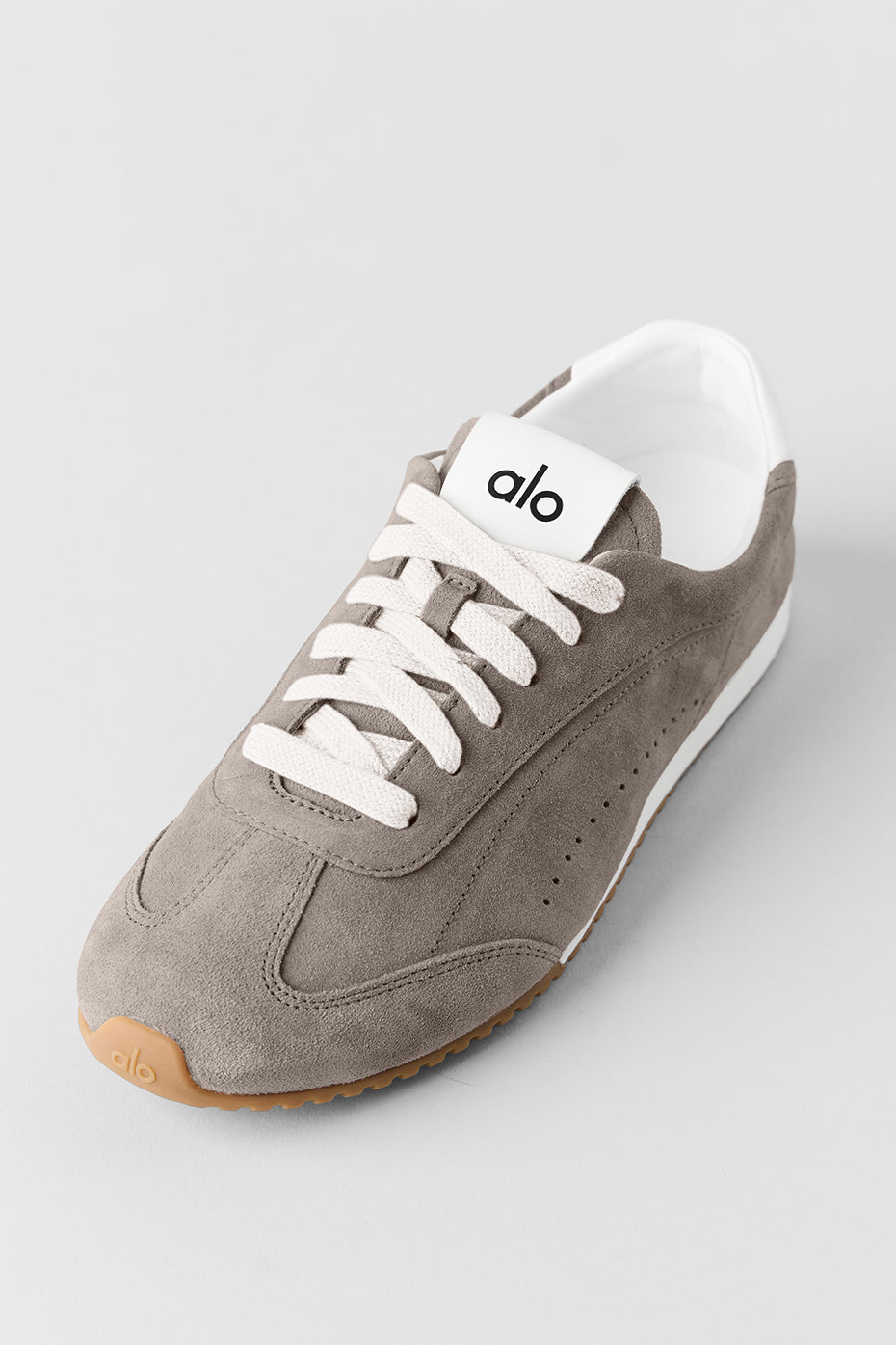 Alo Taupe Retro Low-Top Sneakers with Gum Sole