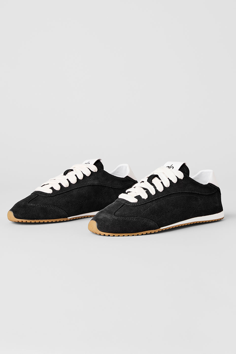 Alo Black & White Retro Low-Top Sneakers with Gum Sole