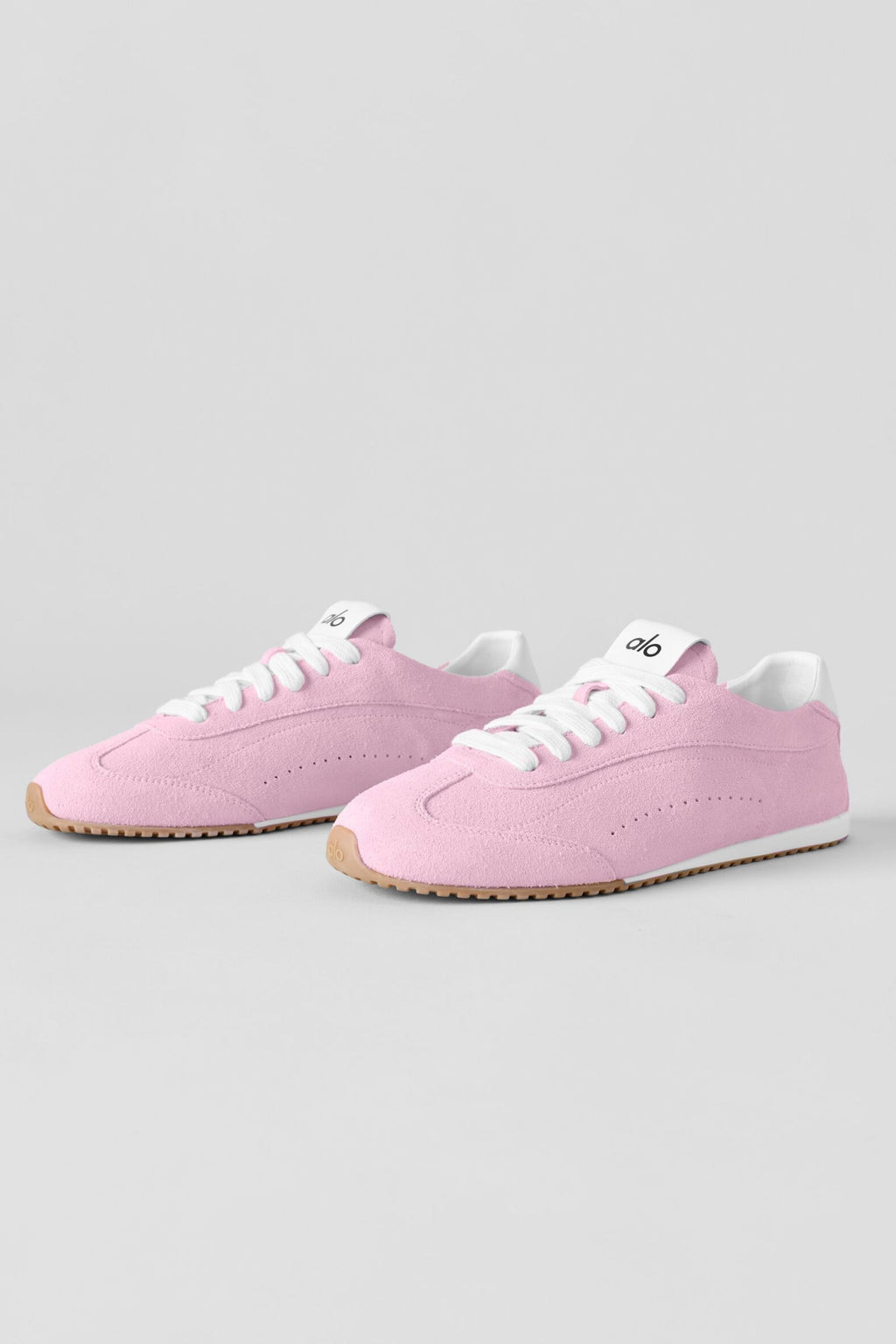 Alo Light Pink Retro Low-Top Sneakers with Gum Sole