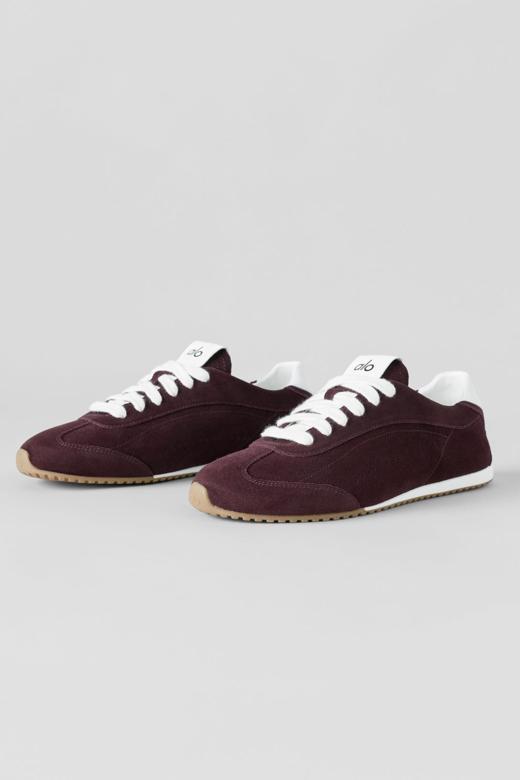 Alo Burgundy Retro Low-Top Sneakers with Gum Sole